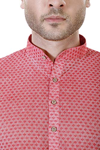 Image of LUCKWIN Men's Regular Fit Cotton Kurta Pyjama Set, Full-Sleeve, Mandarin Collared Neck, Ideal for Every Occasion, Cotton Made, Lightweight and Comfortable