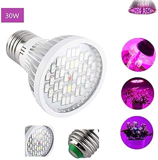 30W LED Plant Grow Light Bulb E27，Acogedor Full Spectrum 40 LED Indoor Plants