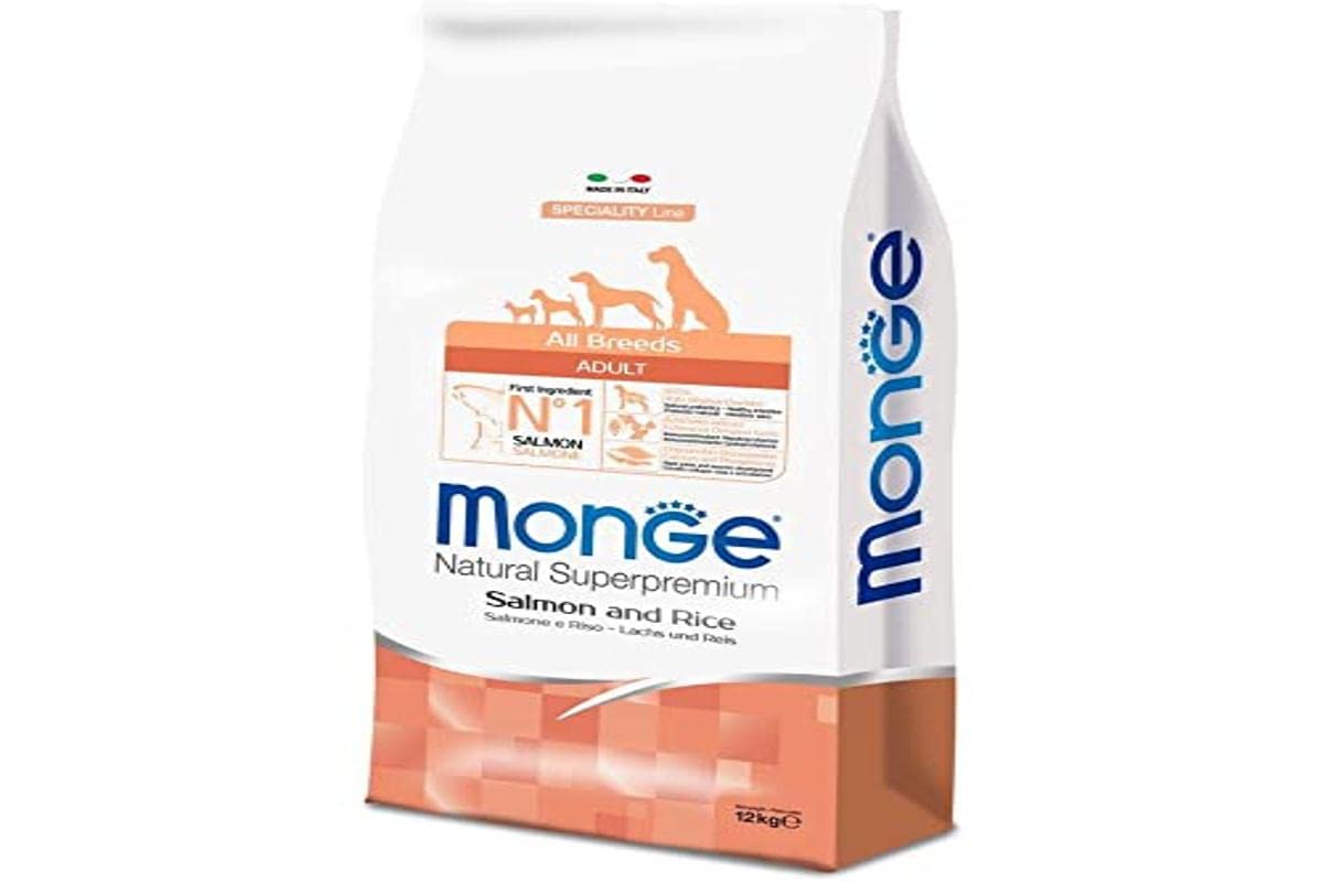 MongeMonoprotein All Breeds Adult Salmon With Rice 12 Kilograms