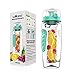 willceal Fruit Infuser Water Bottle 32oz Durable, Large - BPA Free Tritan, Flip Lid, Leak Proof Design - Sports, Camping (Mint)