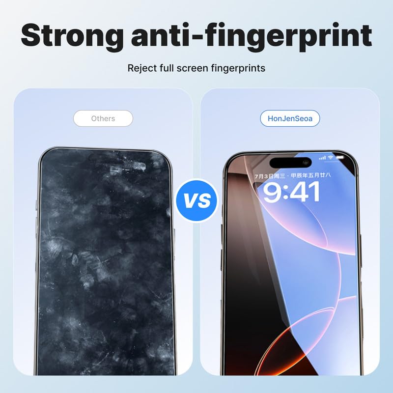 HonJenSeoa Pellicola Protettiva in Idrogel per iPhone 16, 3 Pezzi Trasparente Morbido TPU Protezioni per Lo Schermo, Anti graffio, HD, Supporto ID Impronte Digitali