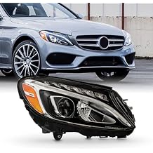 AKKON - Fit 2015 2016 2017 2018 Mercedes Benz C-Class C300 C350e C400 [Full LED] Single Projector Headlights Headlamp OE Style Passenger Right Side Assembly