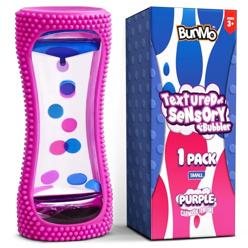BUNMO Liquid Motion Bubbler Sensory Toy for Kids & Adults – Gentle Fidget Toy for Mindfulness – Stimulating Visual Sensory Experience – Colorful Bubble Fidget Timer for Desk & Travel - Purple