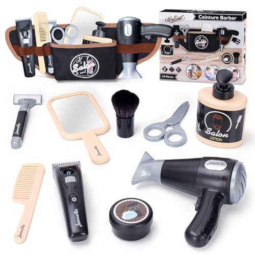 Barber Shop Pretend Play for Toddlers 3-5 Kids Shaving Kit Educational Toys for 3 4 5 Year Old Boy Birthday Gift Hair Salon Role Play Playset Gifts for 3-7 Year Old Boys