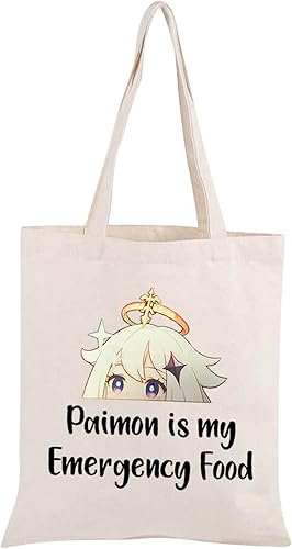 Miniatura 8 de JXGZSO Bolsa de cosméticos inspirada en el anime Paimon is my Emergency Food Traveller Gift Anime Lover Gift, Paimon negro