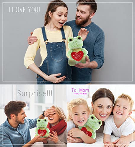 Dollibu Sitting Frog Valentine's Day I Love You Heart Plush - Personalized Super Soft Plush Heart Romantic Stuffed Animals For Anniversary Long Distance Relationship - 6.5 Inches #TOP3