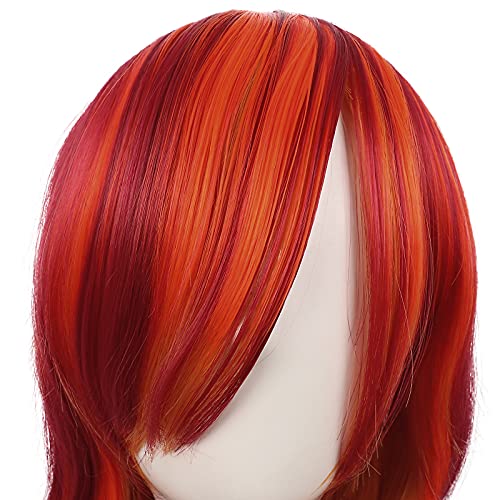 Image of MapofBeauty 28 Inch Long Wavy Harajuku Style Cosplay Wig, Orange /Red /Yellow | 70 cm Beautiful Wig
