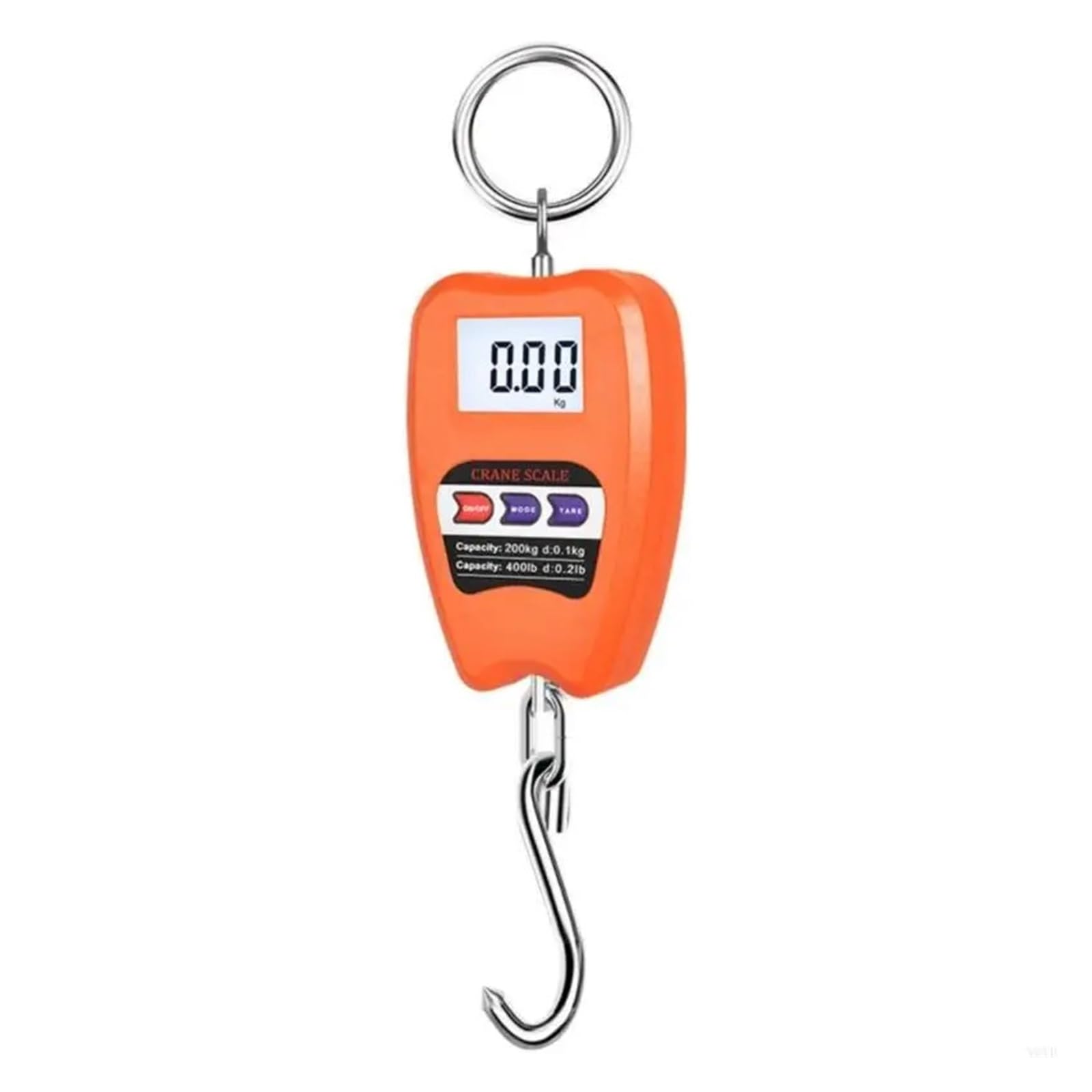 JVDDI Digital Hanging Scale 200kg Portable Electronic Scale Hanging Hook Design with LCD Display For Commercial and Home Use Heavy Duty Crane Hook(For Orange)