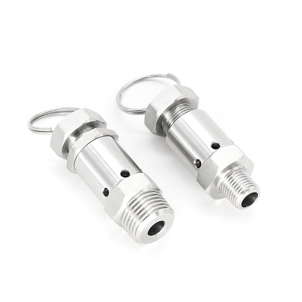 Válvula de seguridad, Válvula de alivio presión resorte acero inoxidable 304, 1/4 pulg., 0,5-10 bar(0.5 2Bar Adjustable)