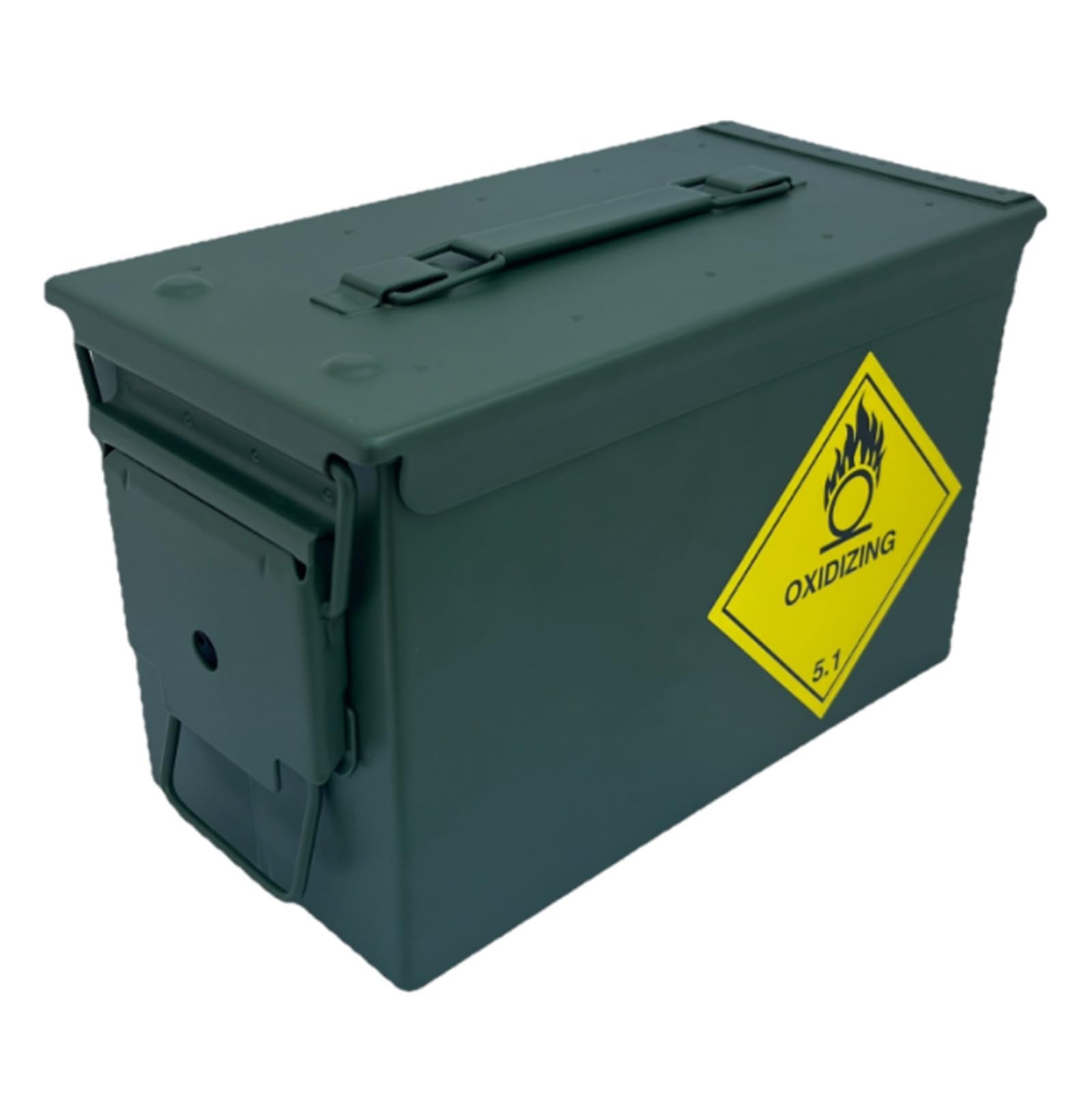 GREENZONE New .50 Cal Metal Military Army Ammo Tin with Stickers, Storage Box with Removable Hinged Lid & Rubber Waterproof Seal (Oxidizing 5.1)