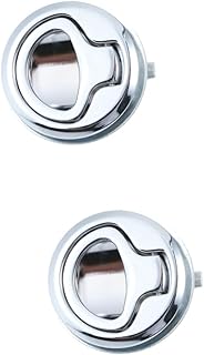 Toddmomy 2pcs Flush Pull Slam locking flush metal flush RV Boat Door Latches Hatch Round Pull Yacht lock Yacht latch lock flush latch cabinet door Shutter lock