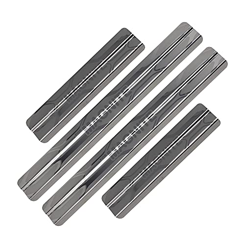 Image of GFX Car Door Sill Guard - Stainless Steel, Protects Painted Edges from Scuffs or Scratches Compatible with Magnite Set of 4Pcs (After-Market) Model - 2021