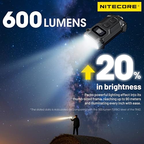 Image of Nitecore TINI 3 Intelligent Multiple Color Temperatures 600 Lumen Keychain Light Rechargeable EDC Flashlight Tag (Orange)