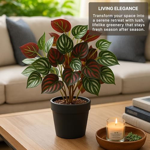 Image of Habere India-All the Cultures Fabricating India Artificial Plant with Pot for Home Decor | Fake Plants for Living Room Decoration | Artificial Plants for Decoration (Design 02; L24 x W25 X H38 cm)