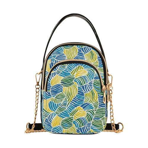 Sac à dos à bandoulière multipoche géométrique pour l'automne