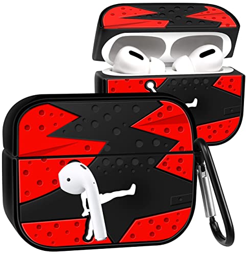 Image of Cartoon Silicone Case Compatible with Apple AirPods Pro 2 Case Cover - Cute 3D Shockproof 360 Protective Skin Cover with Keychain | AirPods Pro 2nd Gen Case (J-Don Red)