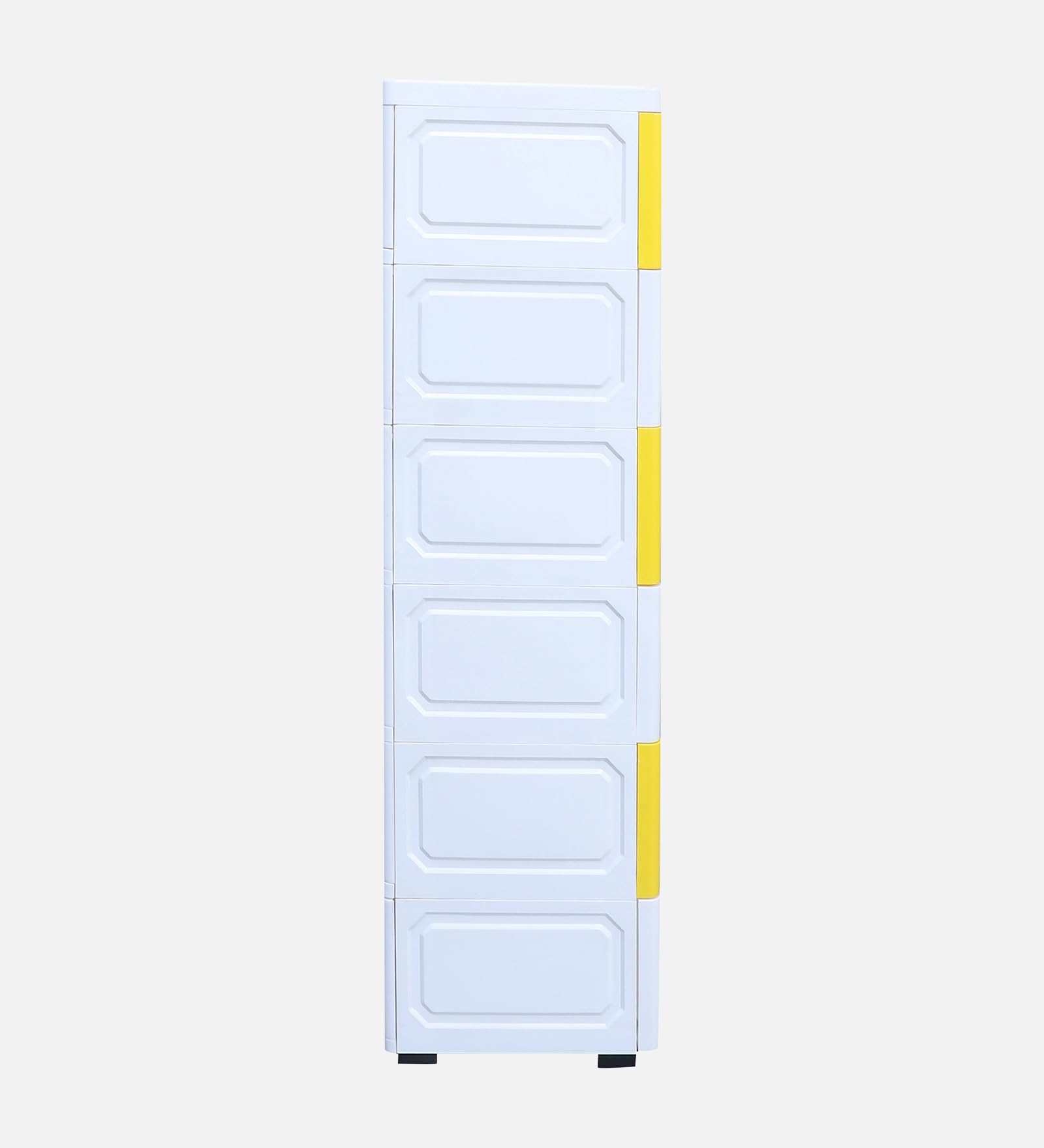 The Tickle Toe 7-Drawer Plastic Chest for Kids | Yellow White Storage Organizer with Locks | Portable Dresser Cabinet for Clothes & Toys | 44L x 28.5W x 98H cm 3