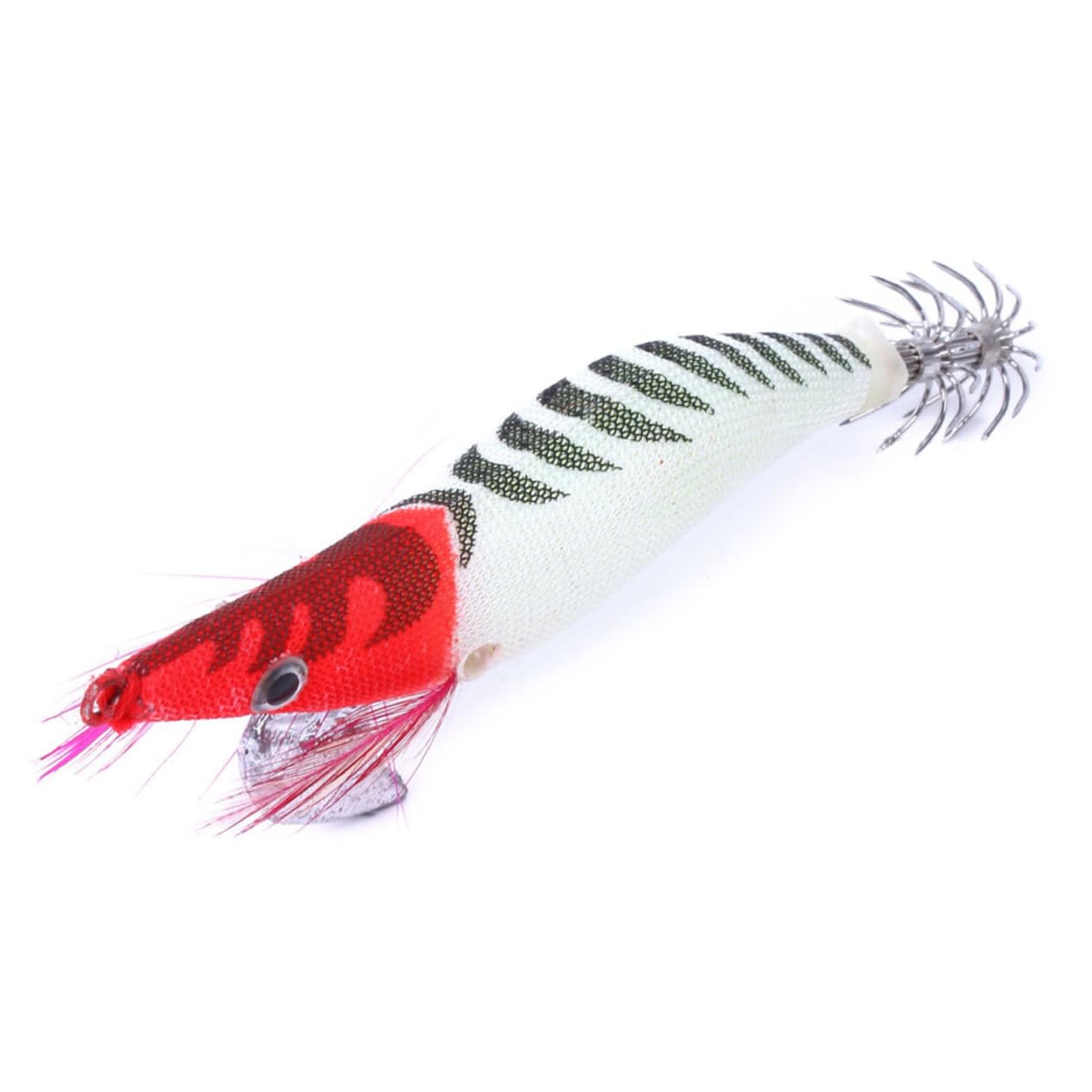 BESTonZON Set 10 Pezzi Aghi da Pesca per Gamberetti e Calamari Esca Simulata Realistica in Plastica e Acciaio Antiruggine per Pesca