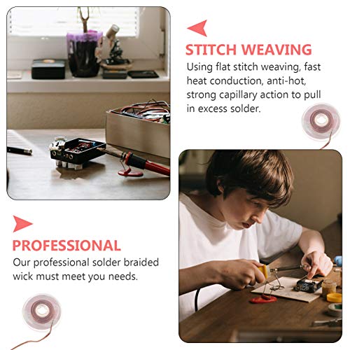 VICASKY 2Pcs Solda Desoldering Pavio Mechas Trança De Cobre Fino Fio Desoldering Wicks para Ferramen