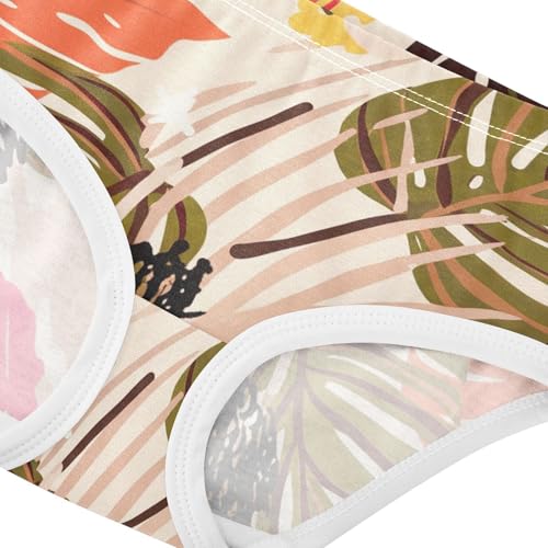 Colorful Tropical Leaves Panties Little Girl Toddler Girls Underwear Cotton Personalized Briefs Undies Kids 2t4