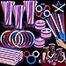 120 Pcs Glow Sticks 4th of July Party Supplies,Neon Party Glow Bracelets and Necklaces Red White Blue Glow Stick with Connectors & 20 Handles for Kids & Adults Independence Day 250th Anniversary Decor