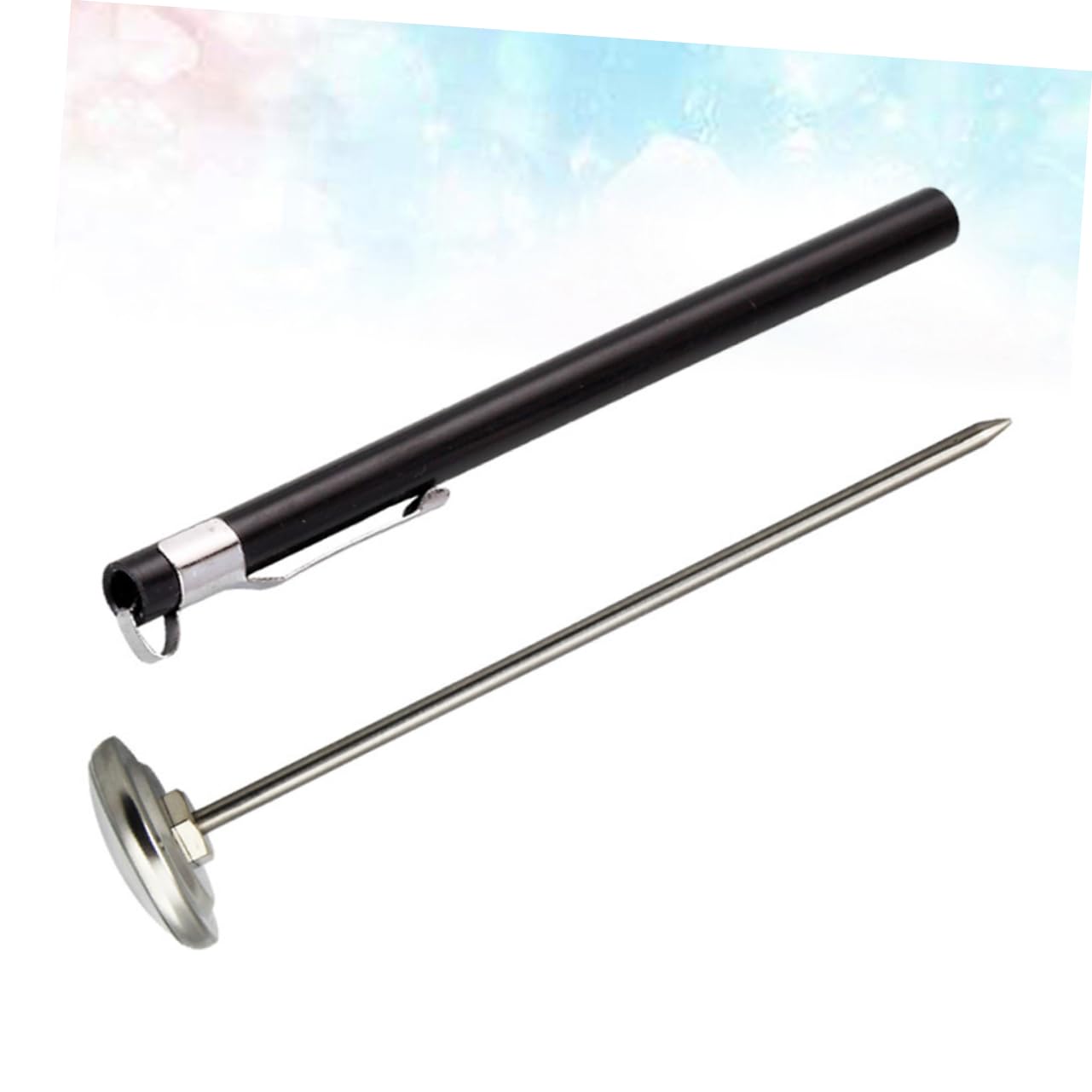 FUNOMOCYA No Battery Needed Food Thermometer Mini Stainless Steel Thermometer for Milk Soup Yoghurt