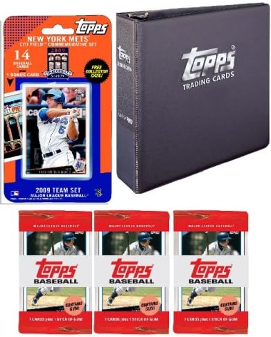 New York Mets 2009 MLB Team Set with Topps 3 Ring Binder and 3 Topps Packs - "Inaugurul Season"