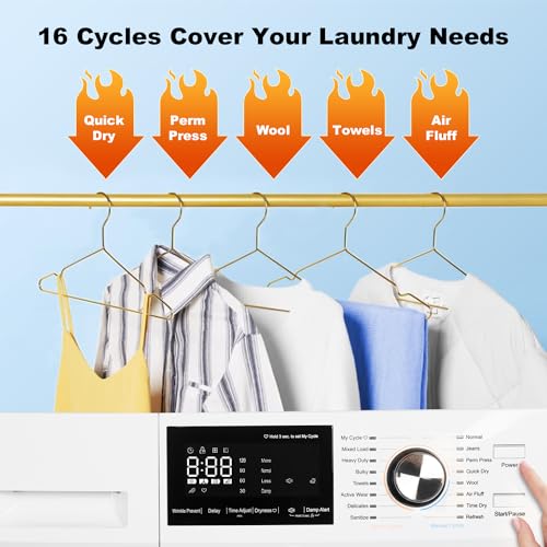 SMETA 4.4 Cu.Ft Heat Pump Ventless Electric Dryer, Front Load Clothes Dryer Machine, 24" Compact Stackable Portable With 4-wire Plug, Large Capacity Secadora De Ropa Electrica For Home Apartment RV