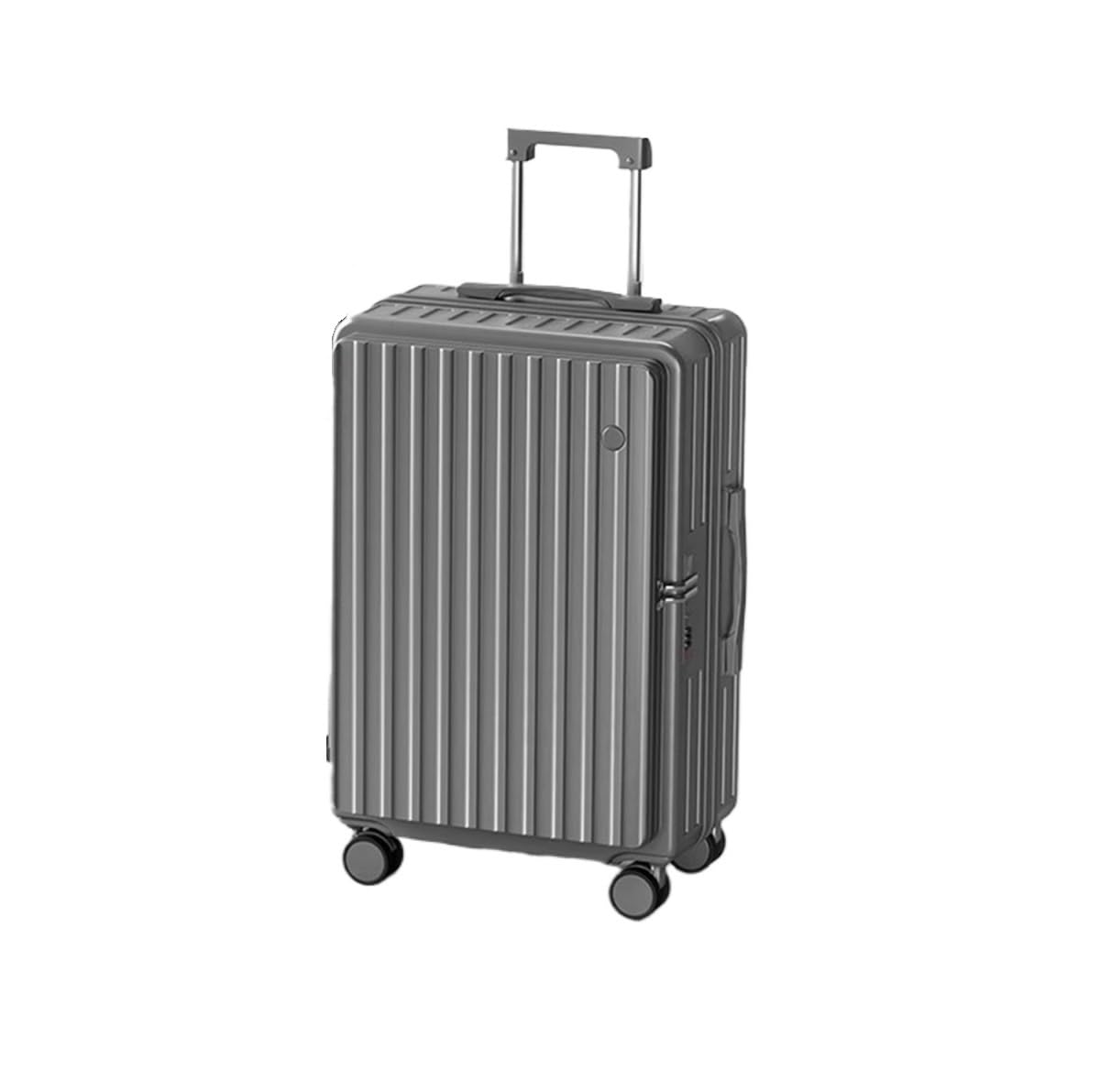 Valigia Bagaglio con Accesso Laterale E Scomparto Profondo for Bagagli Serratura A Combinazione Bagaglio a Mano(Grey,24inch)