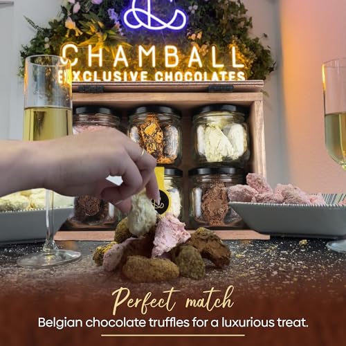 CHAMBALL Belgian Chocolate Gift Box | 30 Handmade Truffles with White, Milk & Dark Chocolate, Mango, Strawberry & Orange | Luxury Belgian Cocoa Selection in Elegant Tin Box | Gourmet Chocolates Gift - Image 2