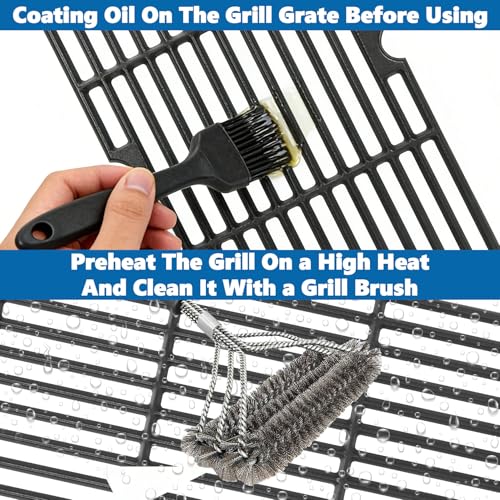 Image of SafBbcue Grill Replacement Parts for dyna-glo 4 Burner DGH450CRP DGH450CRP-D Grills, Cast Iron Grill Grates, Porcelain Steel Heat Plates, Grill Parts Kit for Dyna-Glo 4 Burner Grill