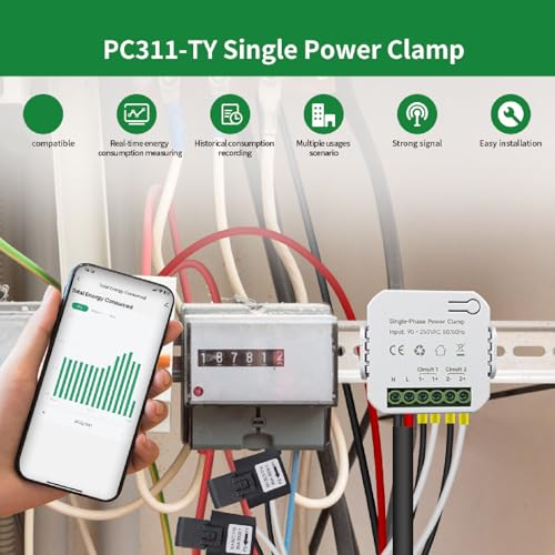 Medidor de Energia Inteligente, Monitor de Eletricidade de Monitoramento de Aplicativo de 2 Vias Com