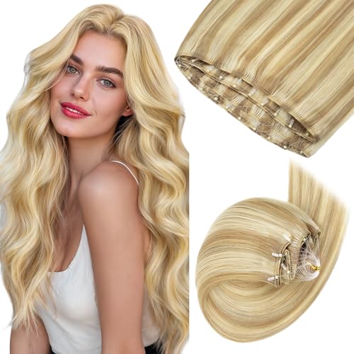 GOO GOO Sew in Hair Extensions Real Human Hair, Micro