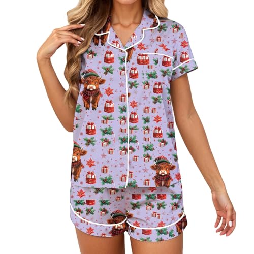 Chemise à manches courtes motif vache : la solution pour nuits fraîches