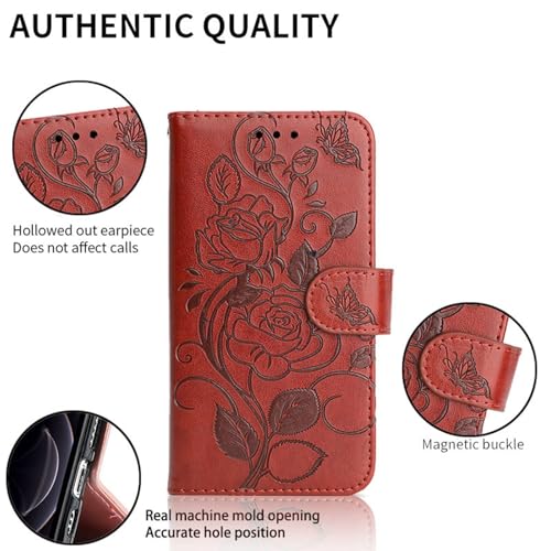 Étui en cuir pour Samsung S25 avec béquille magnétique rouge - 5