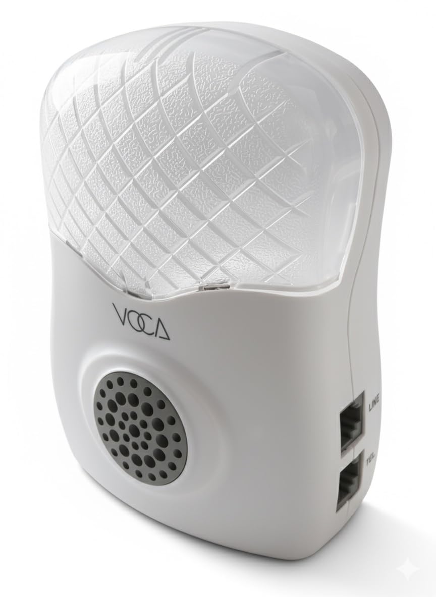 Amplificateur de Sonnerie téléphonique VOCA RA02 avec Voyant Lumineux, jusqu'à 120 DB, pour téléphones Fixes, Montage Mural, idéal pour Les environnements bruyants et Les Personnes malentendantes