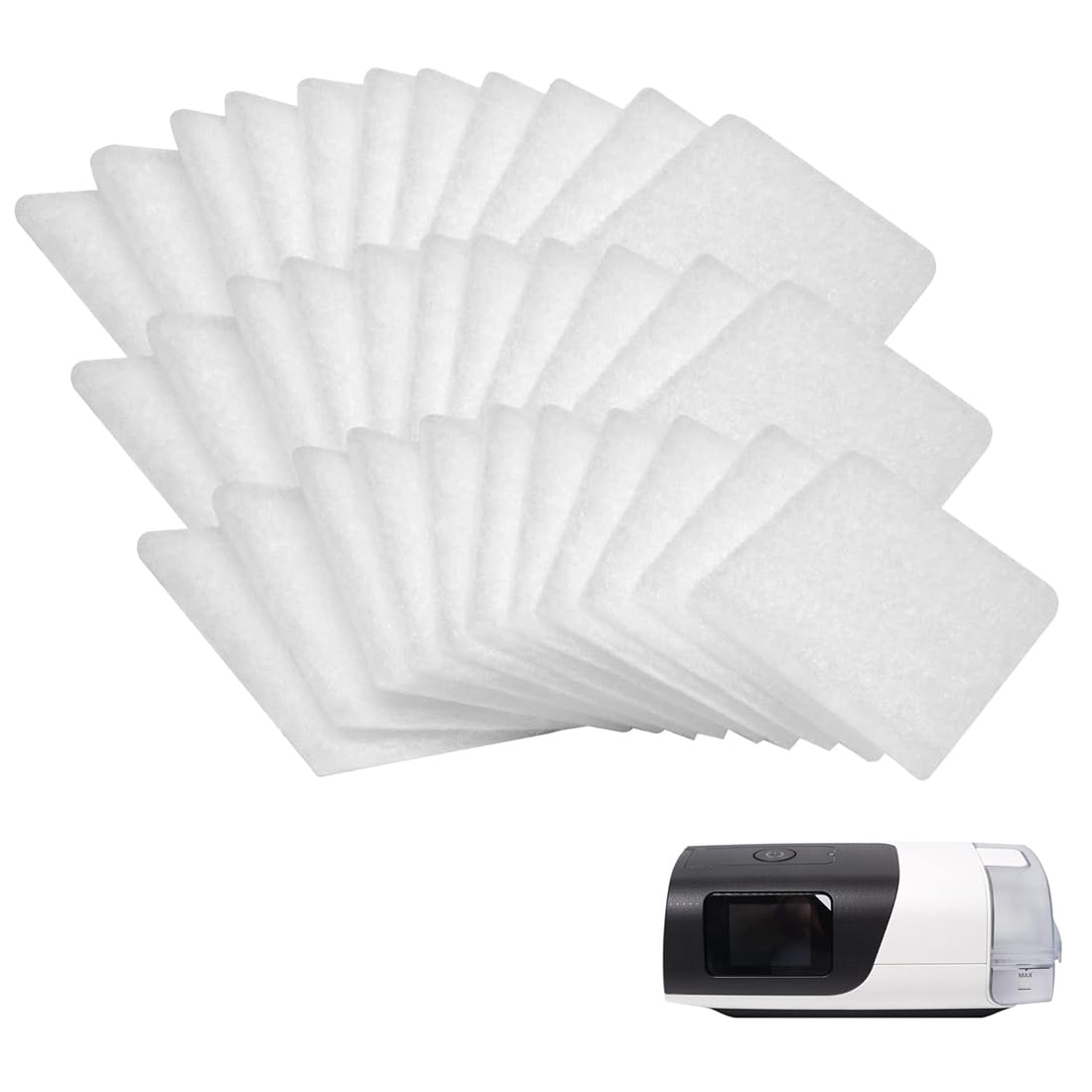 40 sztuk filtrów CPAP do Resmed-Premium jednorazowych uniwersalnych filtrów zamiennych CPAP, Airsense®, AirSense 10, AirCurve 10-S9-AirStart Series CPAP, zrównoważona wydajność
