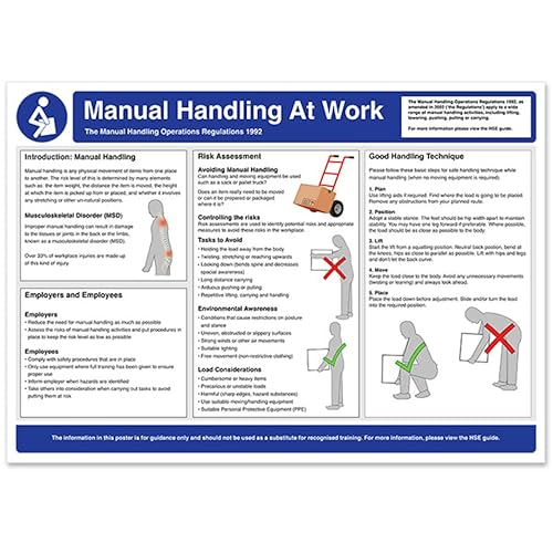 Affiche de sécurité manuelle au travail V Safety A2 420x594 mm
