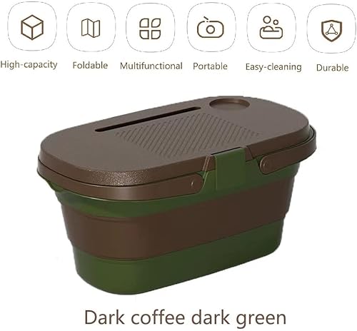 Miniatura 7 de Cesta plegable de picnic para acampar al aire libre con tapa, contenedores de almacenamiento de plástico, cesta de almacenamiento plegable portátil