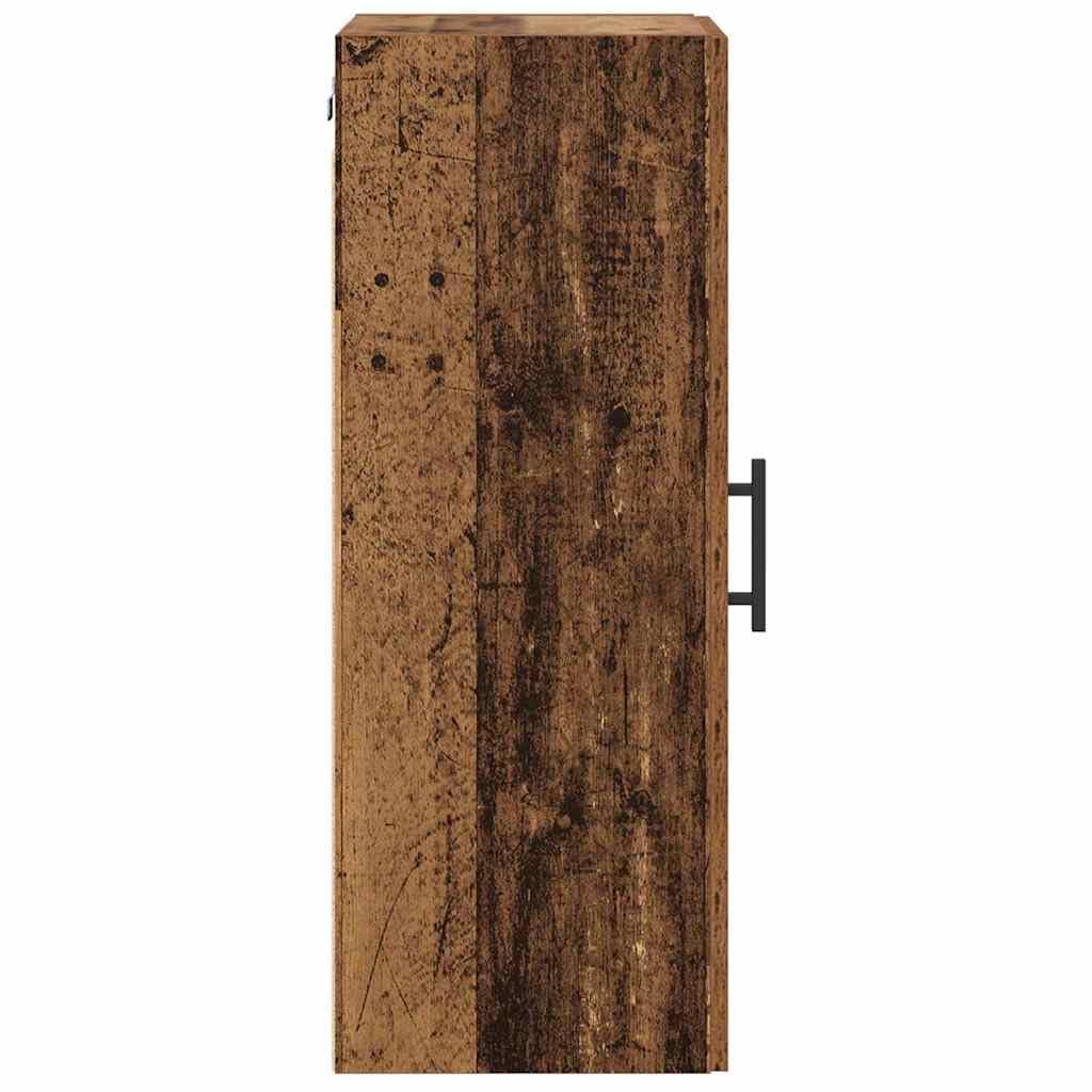 vidaXL Wandschrank Altholz 34,5 x 34 x 90 cm Holzwerkstoff, Wandregal fürs Wohnzimmer, modernes Design, viel Stauraum, platzsparendes Möbelstück, praktische Aufbewahrung