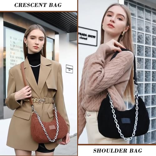 Image of Eslcorri Shoulder Bag for Women, Small Crescent Hobo Bag Everyday Purse Cute Handbags for Women 2025
