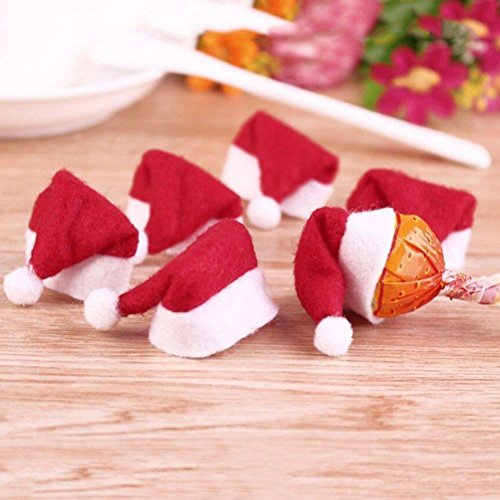 Eshylala 30 Pcs Mini Christmas Lollipop Hat Candy Hat Mini Santa Claus Hats Christmas Lollipop Candy Hat Party Supplies #TOP2