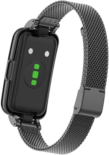 Miniatura 3 de Bandas compatibles con Huawei Band 10987, correa de repuesto de metal de acero inoxidable con marco de metal para Huawei Band 78910