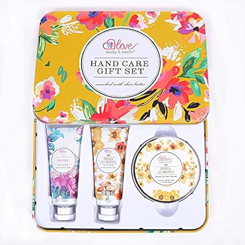 Hand Cream Gift Set for Women - Hand Lotion Set with Shea Butter, Skin Care Gift Box Includes 2 Hand Cream & Exfoliating Cream, Gifts for Her, Birthday Gifts Cover