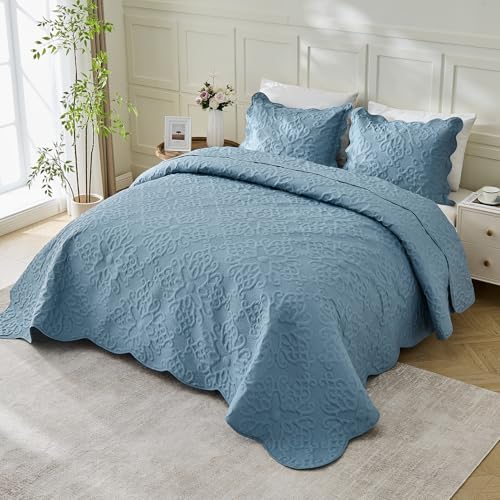 Image of Kingnex Oversized King Bedspreads 128x120 Dusty Blue