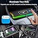 Wireless Car Charger Pad, REESTECQI 15W RGB Wireless Charger for Car Type C Non Slip Charging Pad for Car Compatible with Airpods iPhone 16/15/14/13/12,Samsung Google (30CM Cable)