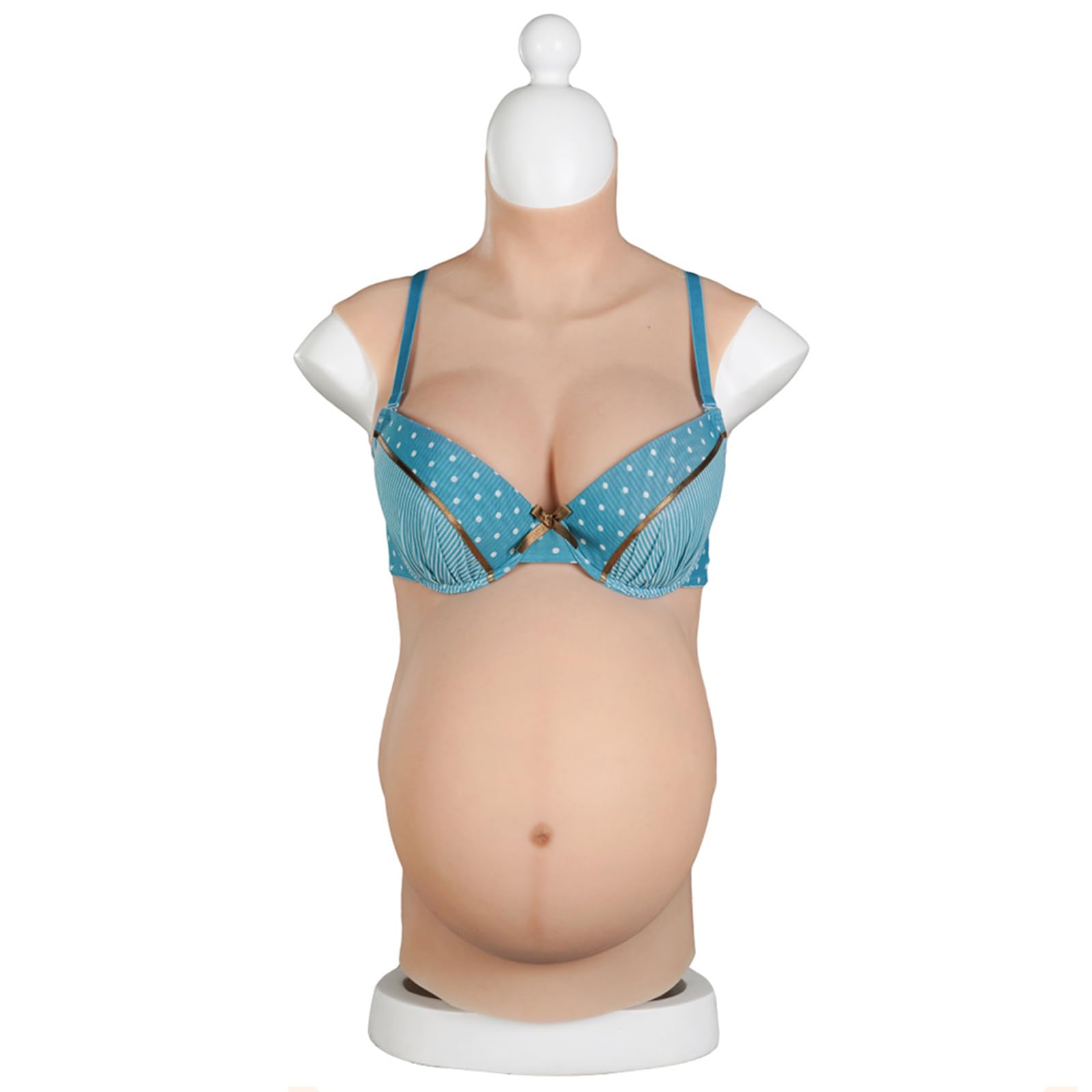 EQAIWUJIE Silicone Fake Pregnancy Belly fale oregnant belly siliconer Dress Form 9 Months Artificial Fake Pregnant Belly (Ivory, 9Month With Breast