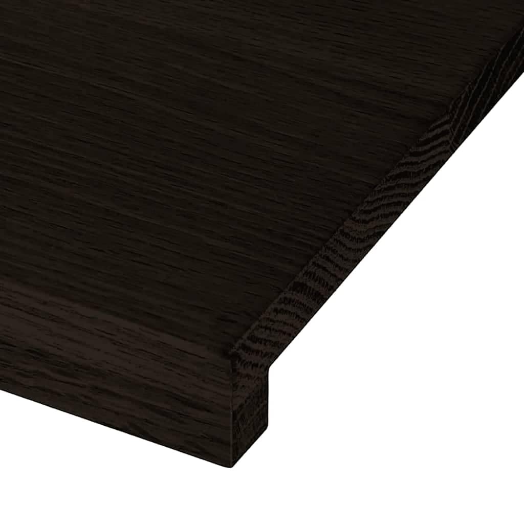 12 stopni brązowo-czarny, 110 x 30 x 2 cm, lite drewno dębowe | Lite drewno dębowe, ciemnobrązowe wykończenie, wszechstronne zastosowanie jako parapet, łatwa pielęgnacja