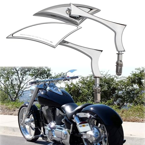 YOUNDERM Chrome Motorcycle Spear Blade Rear View Mirrors for Davidson Cruiser Choppers Bobber Bike by YOUNDERM - Image 5