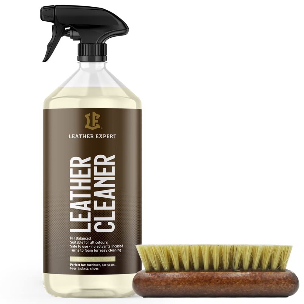 Leather Expert Interior Care Kit 2 x 1000 ml – Kit di pulizia e cura per la pelle Set detergente per pelle liscia Set per la pulizia di tappezzeria auto in pelle condizionatore per pelle nuova e usata